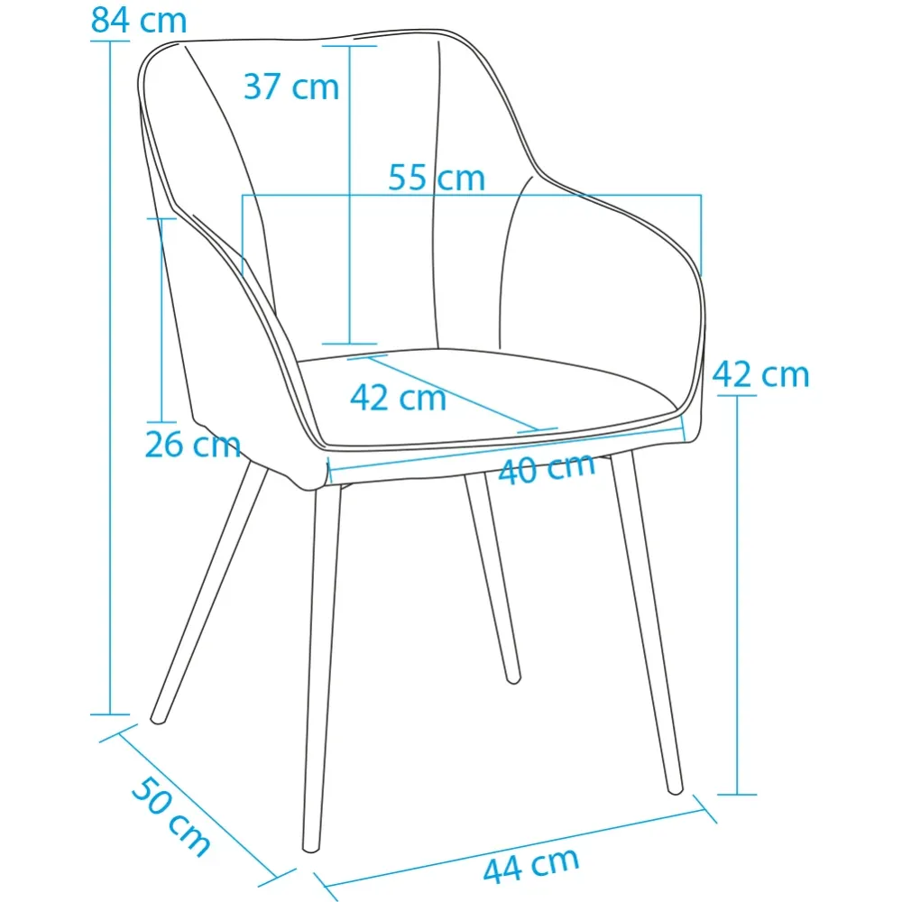 Poltrona Sedia Ergonomica Microfibra Effetto Scamosciato Piedi Metallo 55x50x84cm