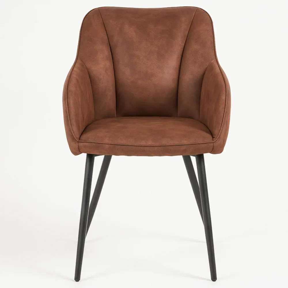 Poltrona Sedia Ergonomica Microfibra Effetto Scamosciato Piedi Metallo 55x50x84cm