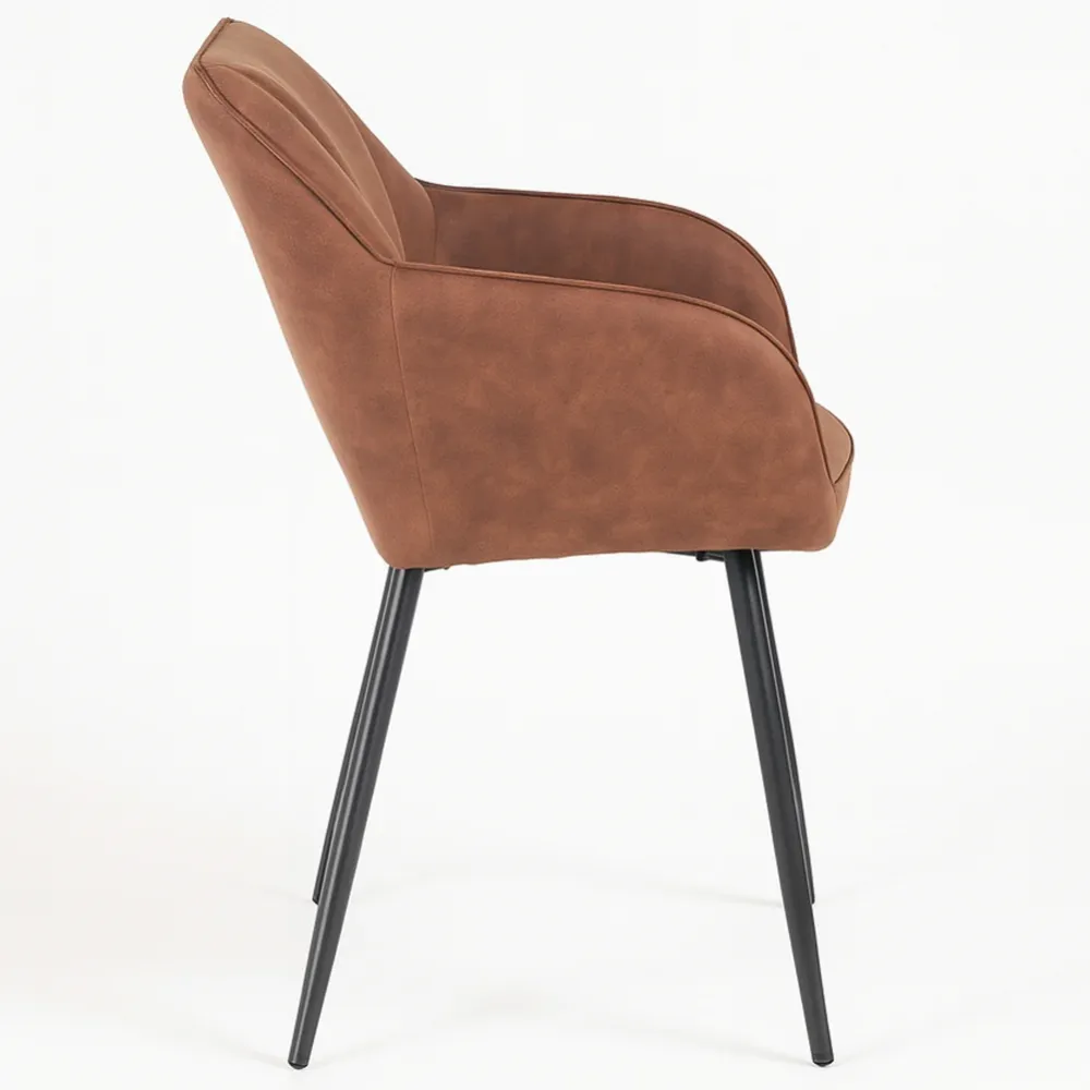 Poltrona Sedia Ergonomica Microfibra Effetto Scamosciato Piedi Metallo 55x50x84cm