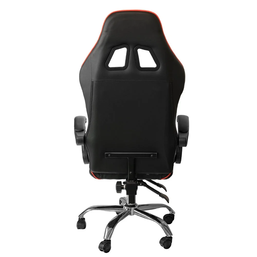 Poltrona Sedia Gaming girevole reclinabile da ufficio con supporto lombare e poggiatesta Rossa