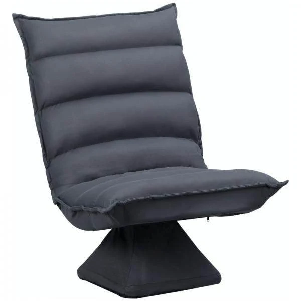 Poltrona, seduta girevole, schienale reclinabile, morbida imbottitura, rivestimento traspirante, grigio scuro, 62 x 62 x 9...