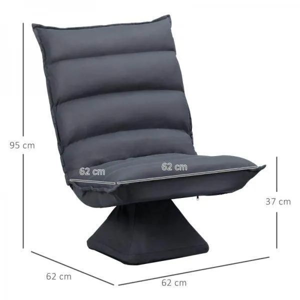 Poltrona, seduta girevole, schienale reclinabile, morbida imbottitura, rivestimento traspirante, grigio scuro, 62 x 62 x 9...