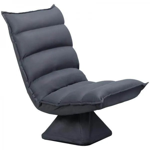 Poltrona, seduta girevole, schienale reclinabile, morbida imbottitura, rivestimento traspirante, grigio scuro, 62 x 62 x 9...