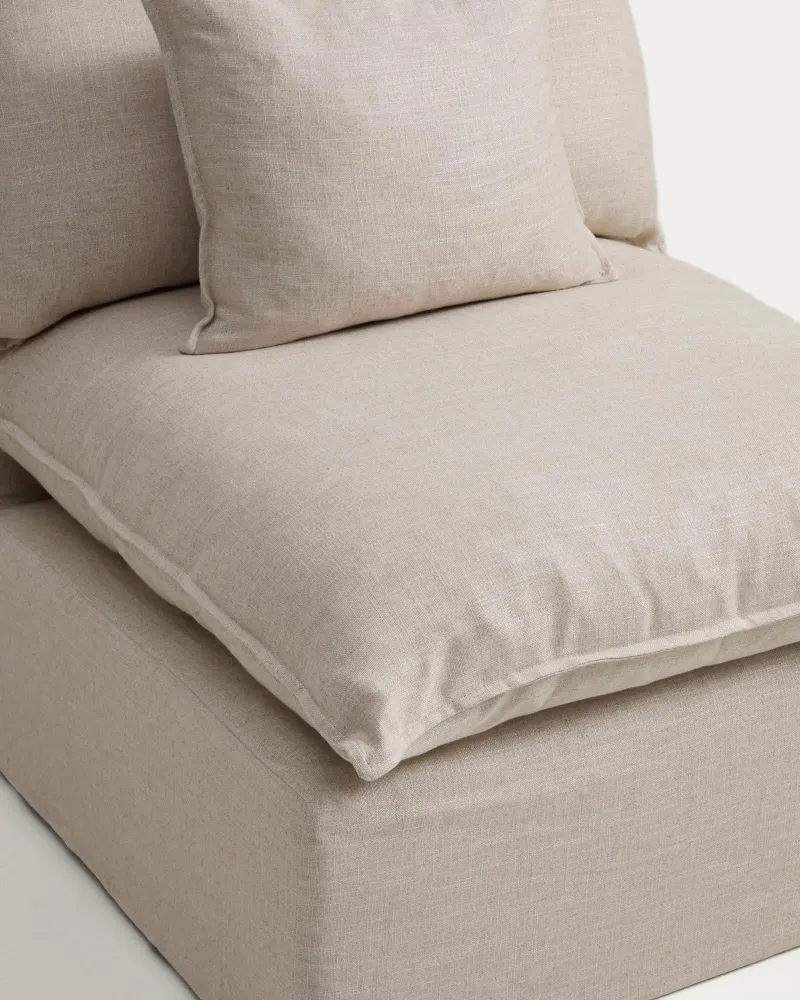 Poltrona sfoderabile Anarela lino e viscosa beige, 90 cm, FSC Mix Credit