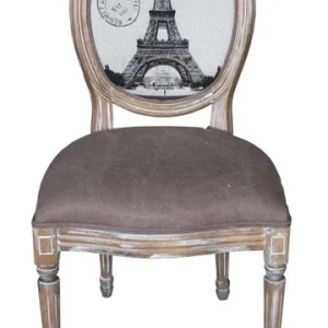 Poltrona stile classico schienale tondo con tessuto stampato cm 55x56x94h