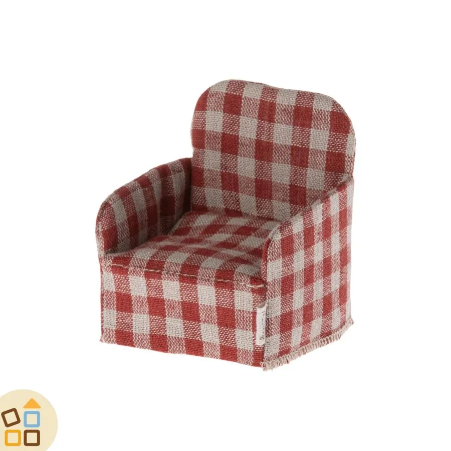 Poltrona Stoffa Quadri, Rosso