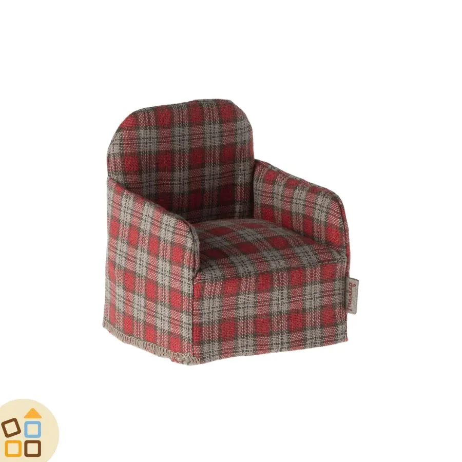 Poltrona Stoffa Scozzese, Rosso