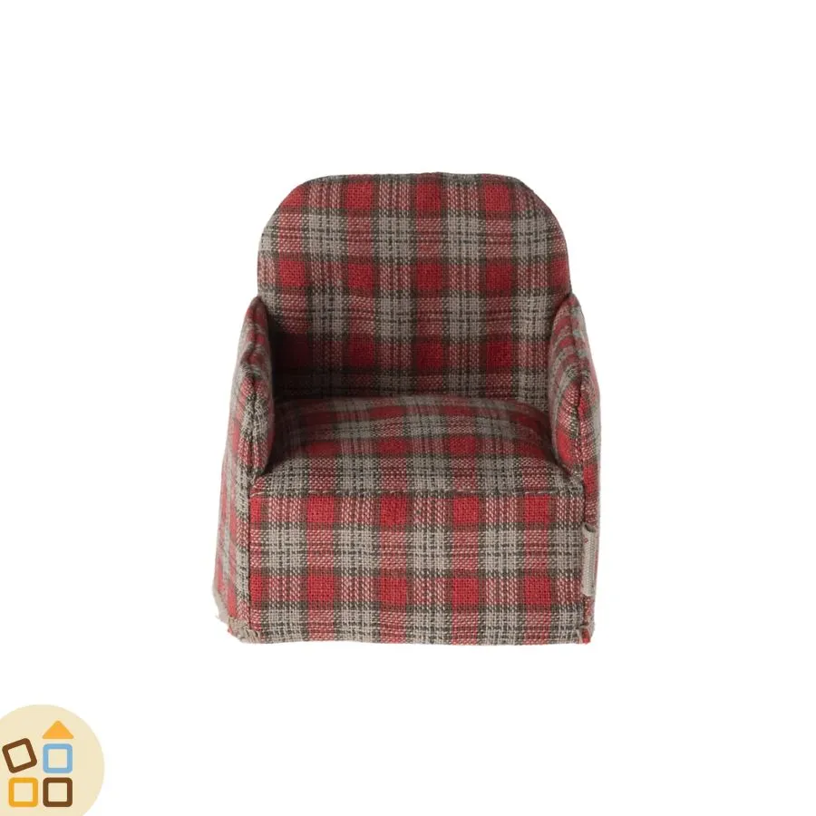 Poltrona Stoffa Scozzese, Rosso
