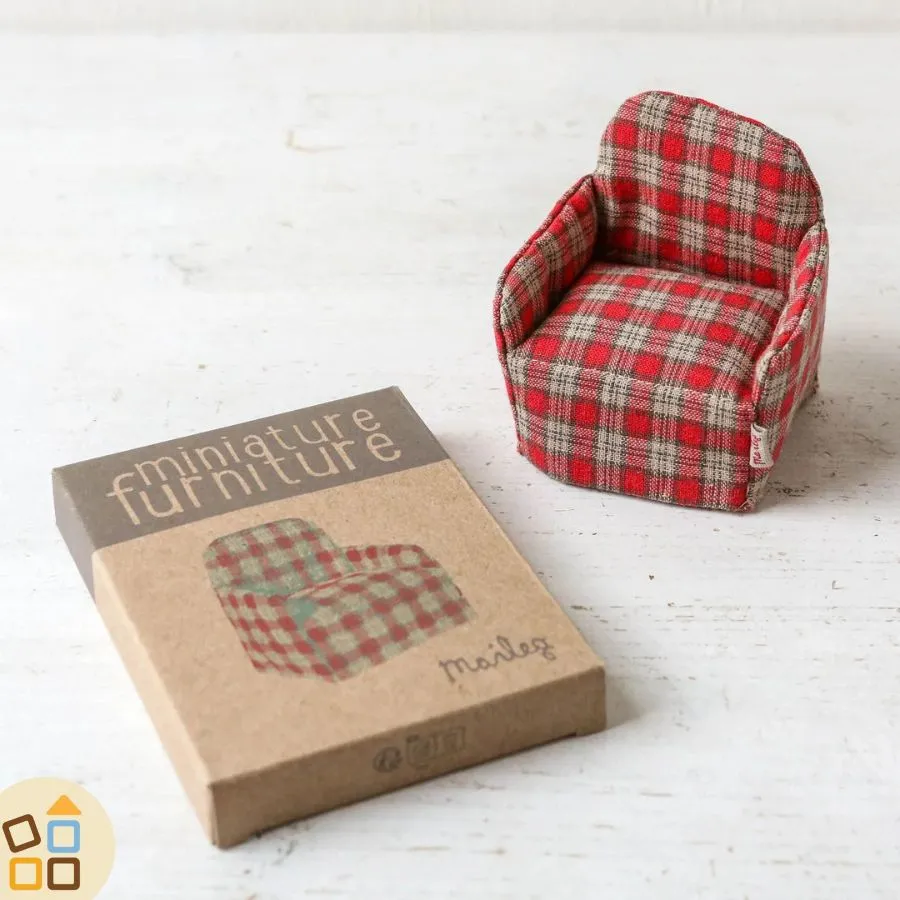 Poltrona Stoffa Scozzese, Rosso