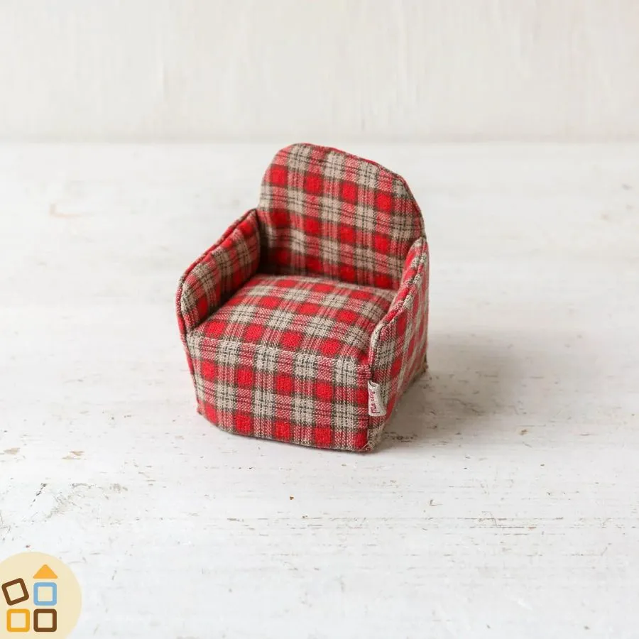 Poltrona Stoffa Scozzese, Rosso