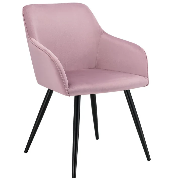Poltrona Tarje con rivestimento velluto rosa