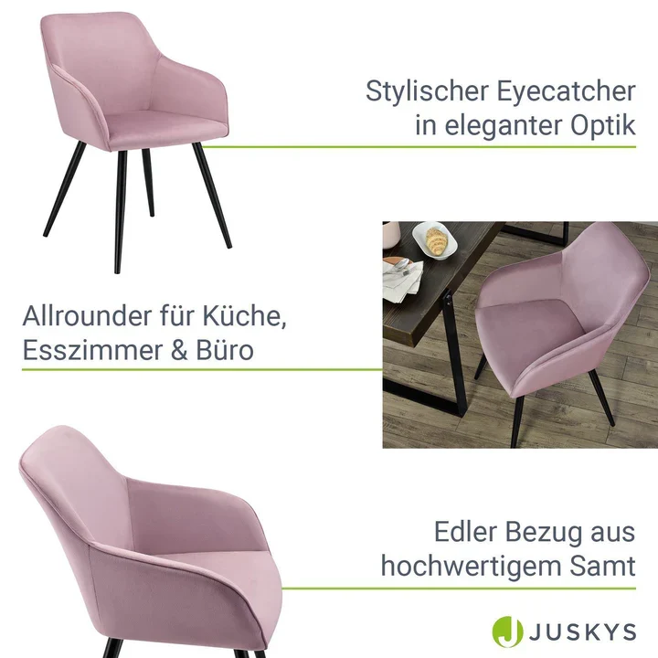 Poltrona Tarje con rivestimento velluto rosa