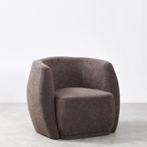 Poltrona tessuto Boucle con braccioli Nimbo