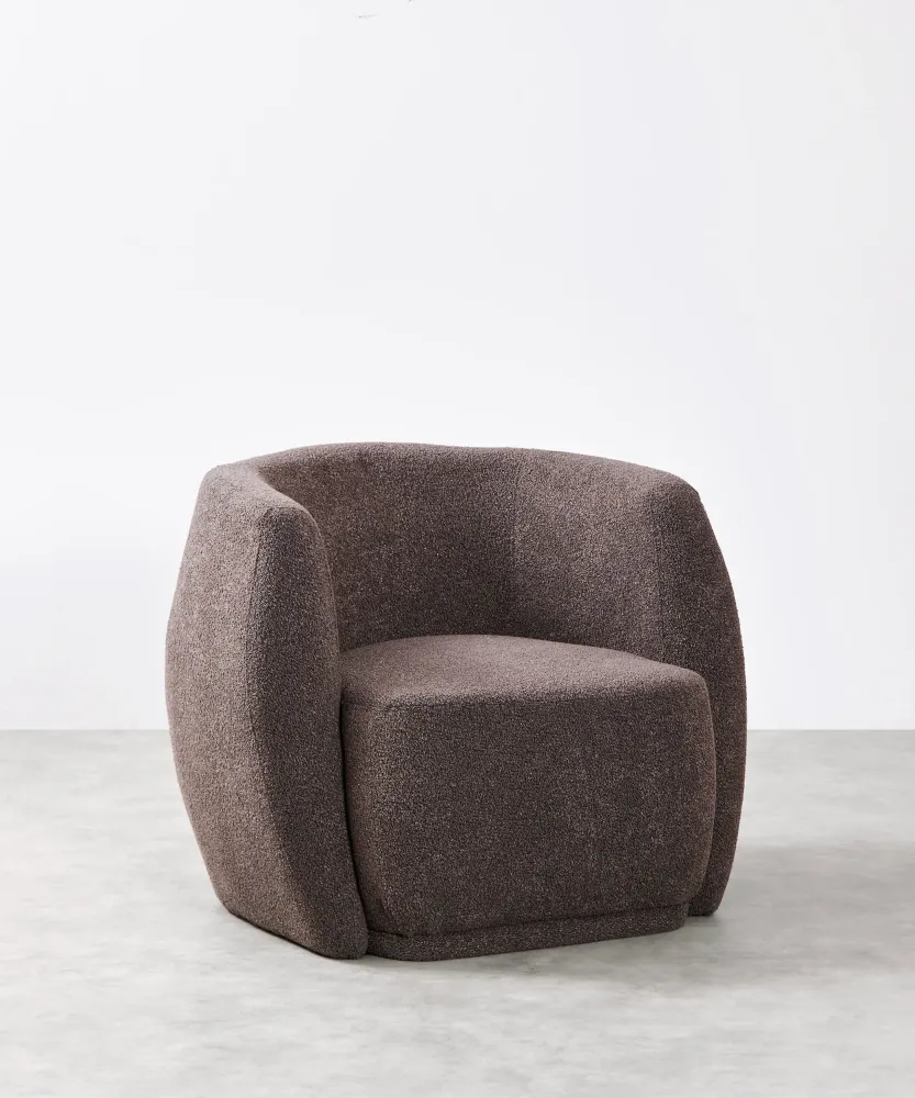 Poltrona tessuto Boucle con braccioli Nimbo