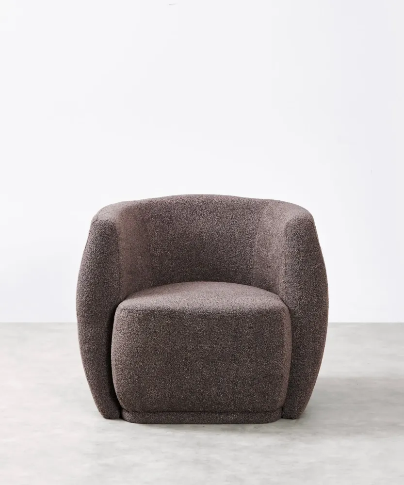 Poltrona tessuto Boucle con braccioli Nimbo