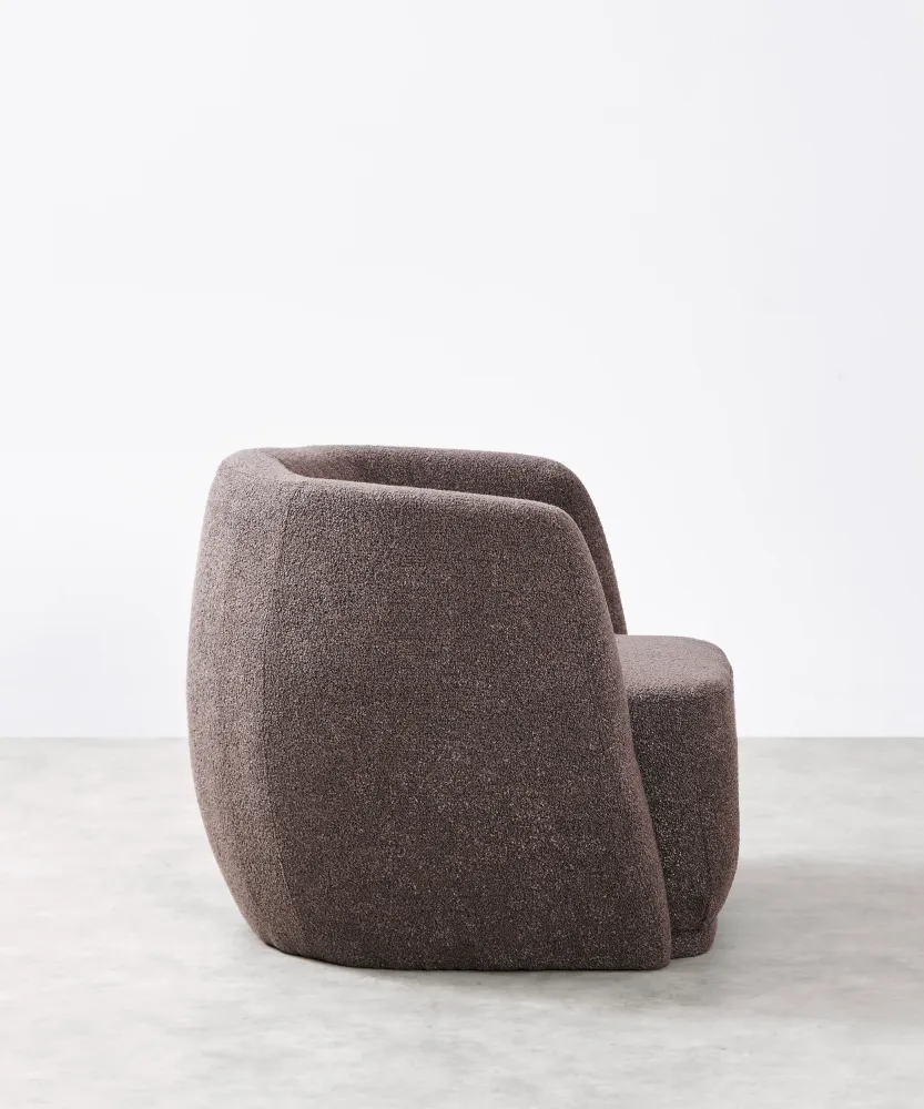 Poltrona tessuto Boucle con braccioli Nimbo