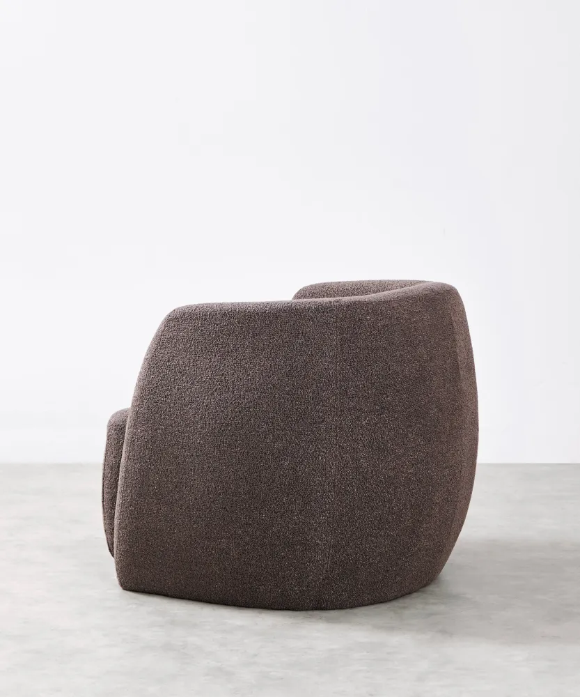 Poltrona tessuto Boucle con braccioli Nimbo