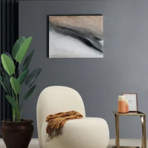 Poltrona tessuto color crema con struttura faggio design moderno cm 74x85x75