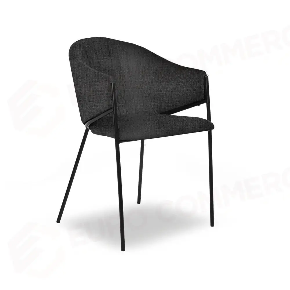POLTRONA TESSUTO IRINA ANTRACITE STRUTTURA NERO CM48X54H49/82 - 2813160000 - VACCHETTI