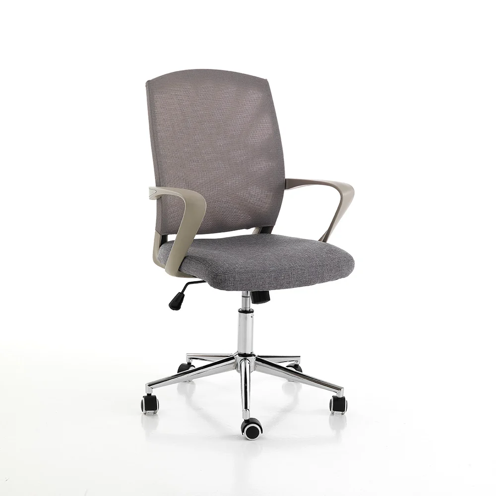 Poltrona da ufficio base metallo cromato seduta tessuto cm 58x59x98/108h