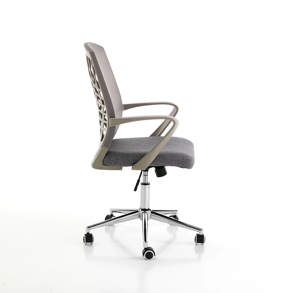 Poltrona da ufficio base metallo cromato seduta tessuto cm 58x59x98/108h