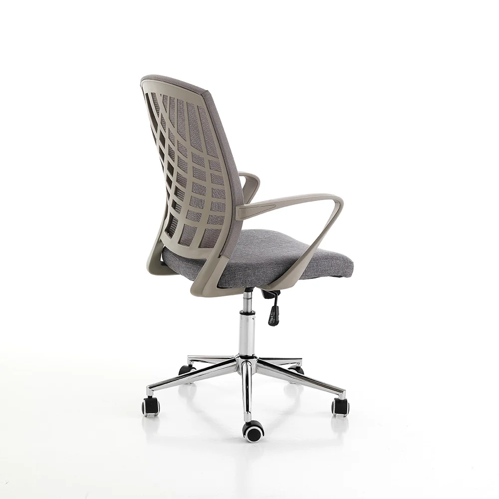 Poltrona da ufficio base metallo cromato seduta tessuto cm 58x59x98/108h