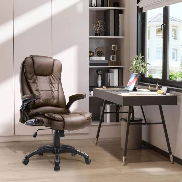 Poltrona da ufficio massaggiante con funzione di calore Gaming Marrone