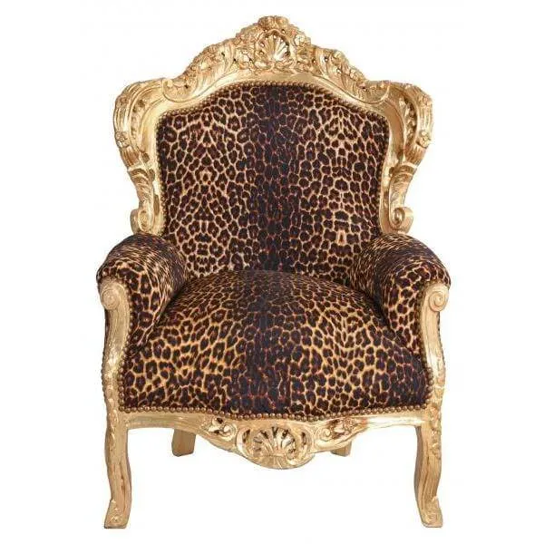 POLTRONA XXL BAROCCA ORO LEOPARDO