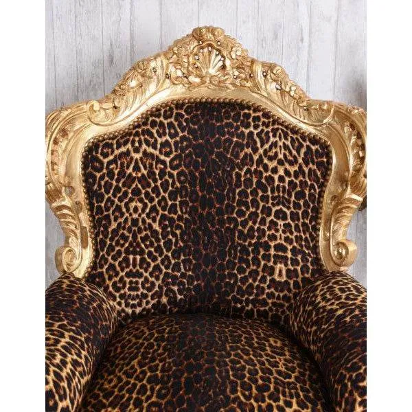 POLTRONA XXL BAROCCA ORO LEOPARDO