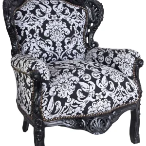 POLTRONA XXL BAROCCO NERO BIANCO