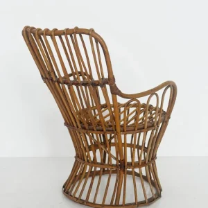 Poltroncina da bambino rattan, anni 50/60