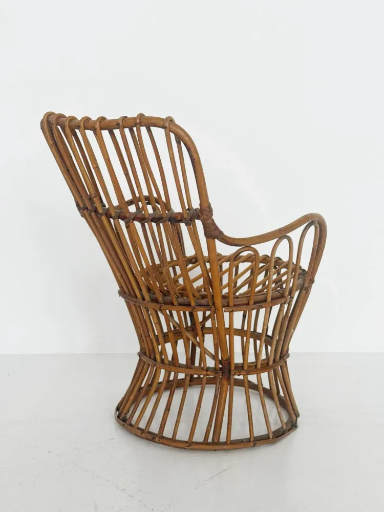 Poltroncina da bambino rattan, anni 50/60