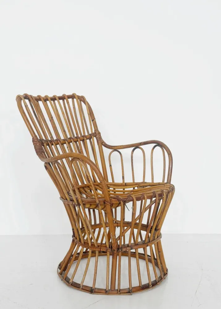 Poltroncina da bambino rattan, anni 50/60