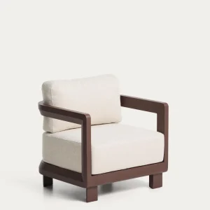 Poltroncina da esterno Nerano realizzata alluminio colore marrone