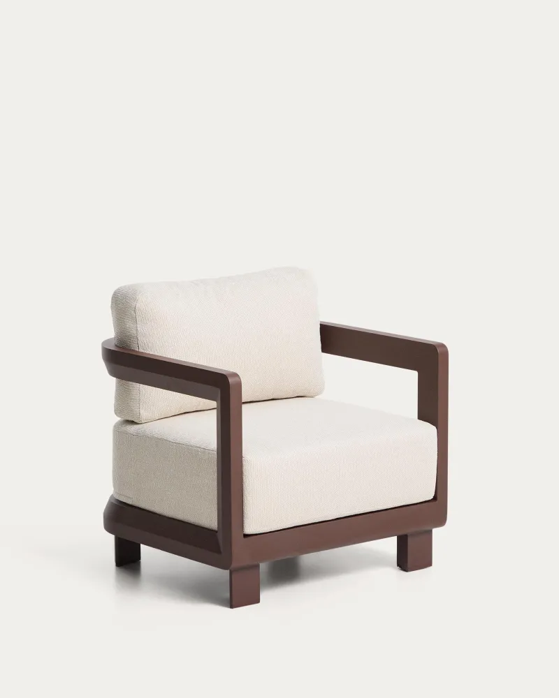 Poltroncina da esterno Nerano realizzata alluminio colore marrone