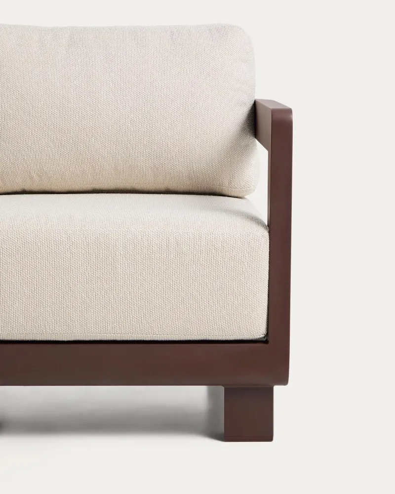 Poltroncina da esterno Nerano realizzata alluminio colore marrone
