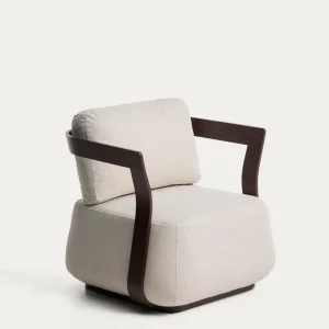Poltroncina da esterno Tamaris realizzata alluminio di colore marrone
