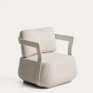 Poltroncina da esterno Tamaris realizzata alluminio ecrù