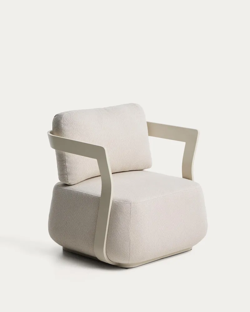 Poltroncina da esterno Tamaris realizzata alluminio ecrù