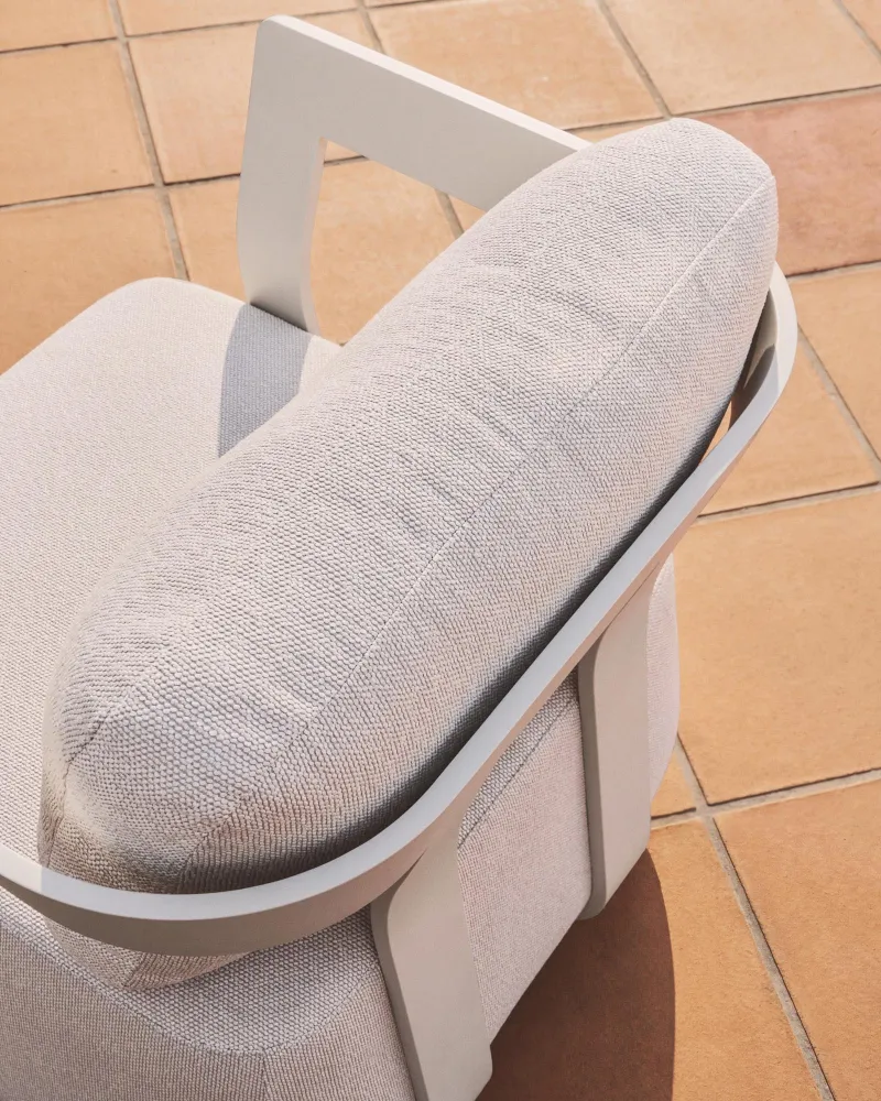Poltroncina da esterno Tamaris realizzata alluminio ecrù