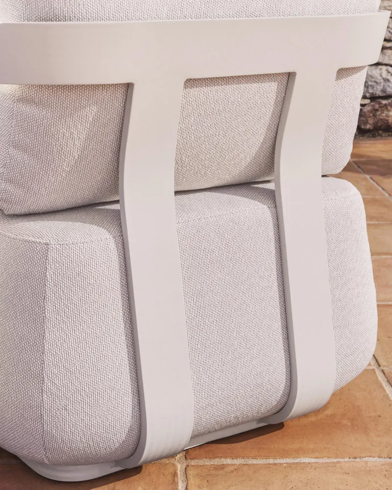 Poltroncina da esterno Tamaris realizzata alluminio ecrù