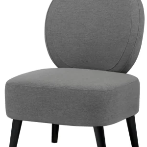 Poltroncina Imbottita Tessuto Motti Aurora Grigio Scuro