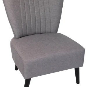 Poltroncina Imbottita Tessuto Motti Felix Grigio Scuro