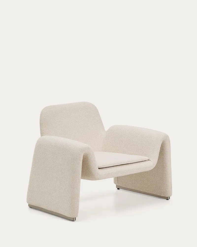 Poltroncina Melvia con struttura ciniglia beige