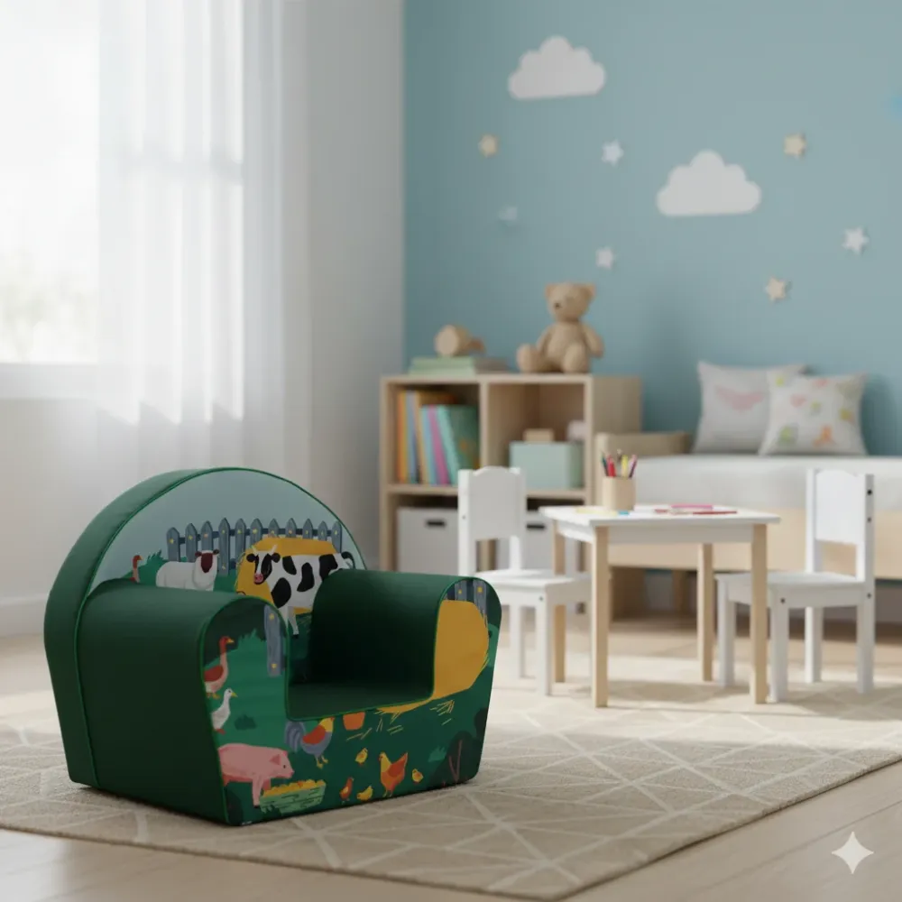 Poltroncina per Bambini 42x31x50 cm Cotone Fattoria Verde