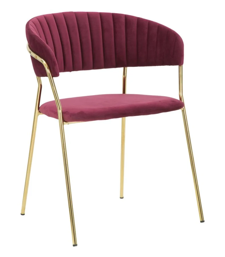 Poltroncina da salotto metallo colore oro e velluto colore verde cm 58x55x76h