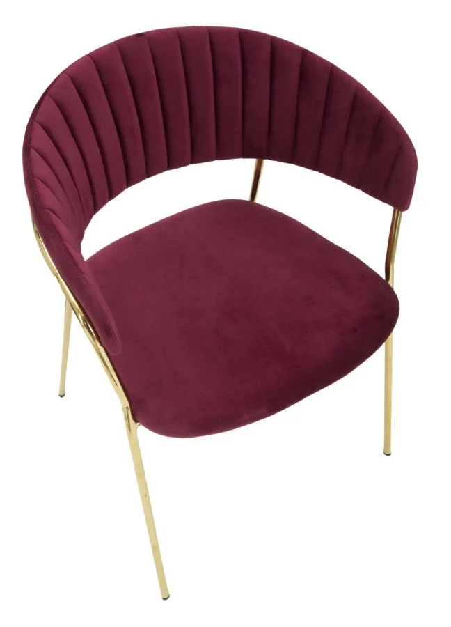 Poltroncina da salotto metallo colore oro e velluto colore verde cm 58x55x76h