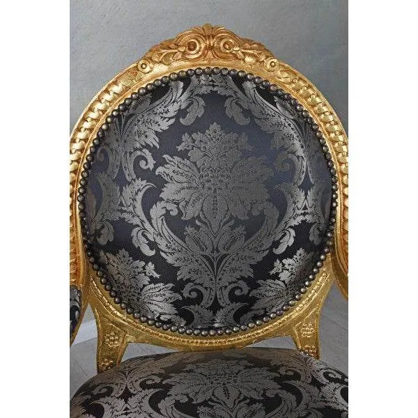 2X POLTRONE ROCOCO ROYAL ATMOSPHERE NERO ORO