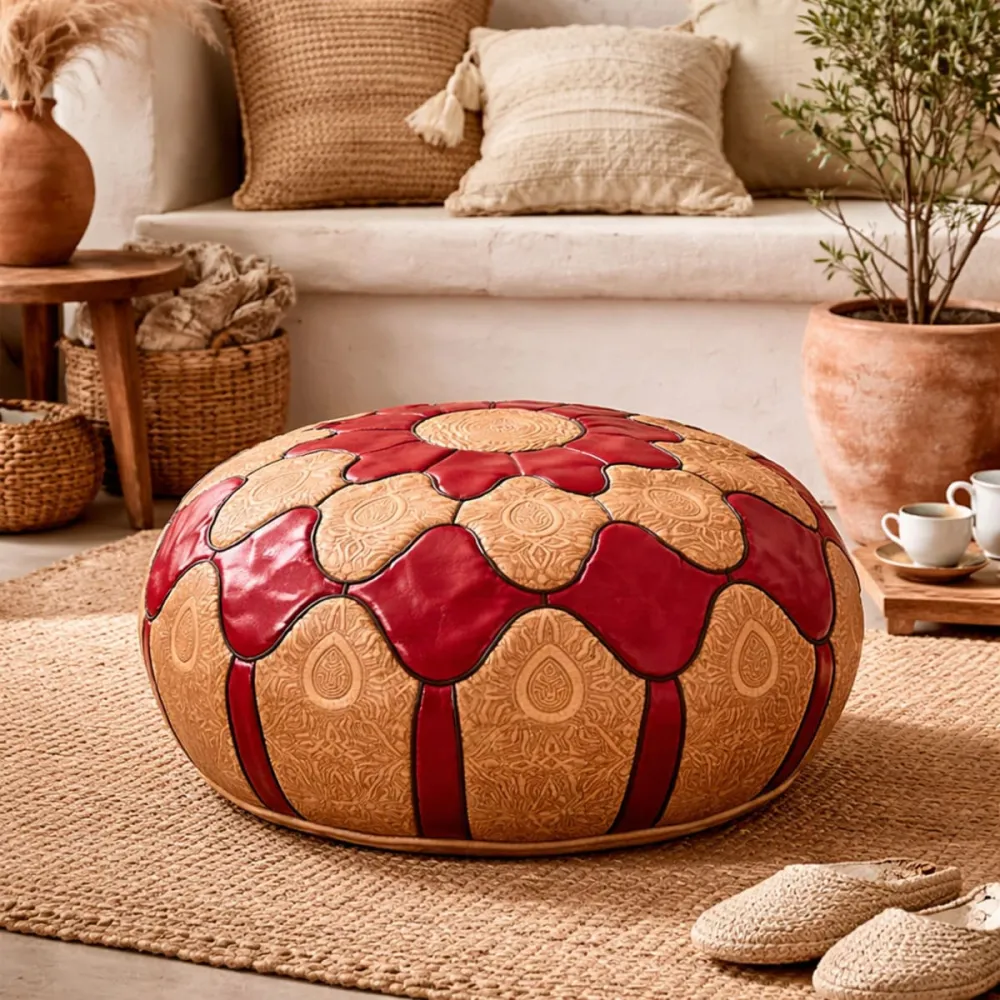 Pouf arabo pelle AROUMDT 55x40 cm