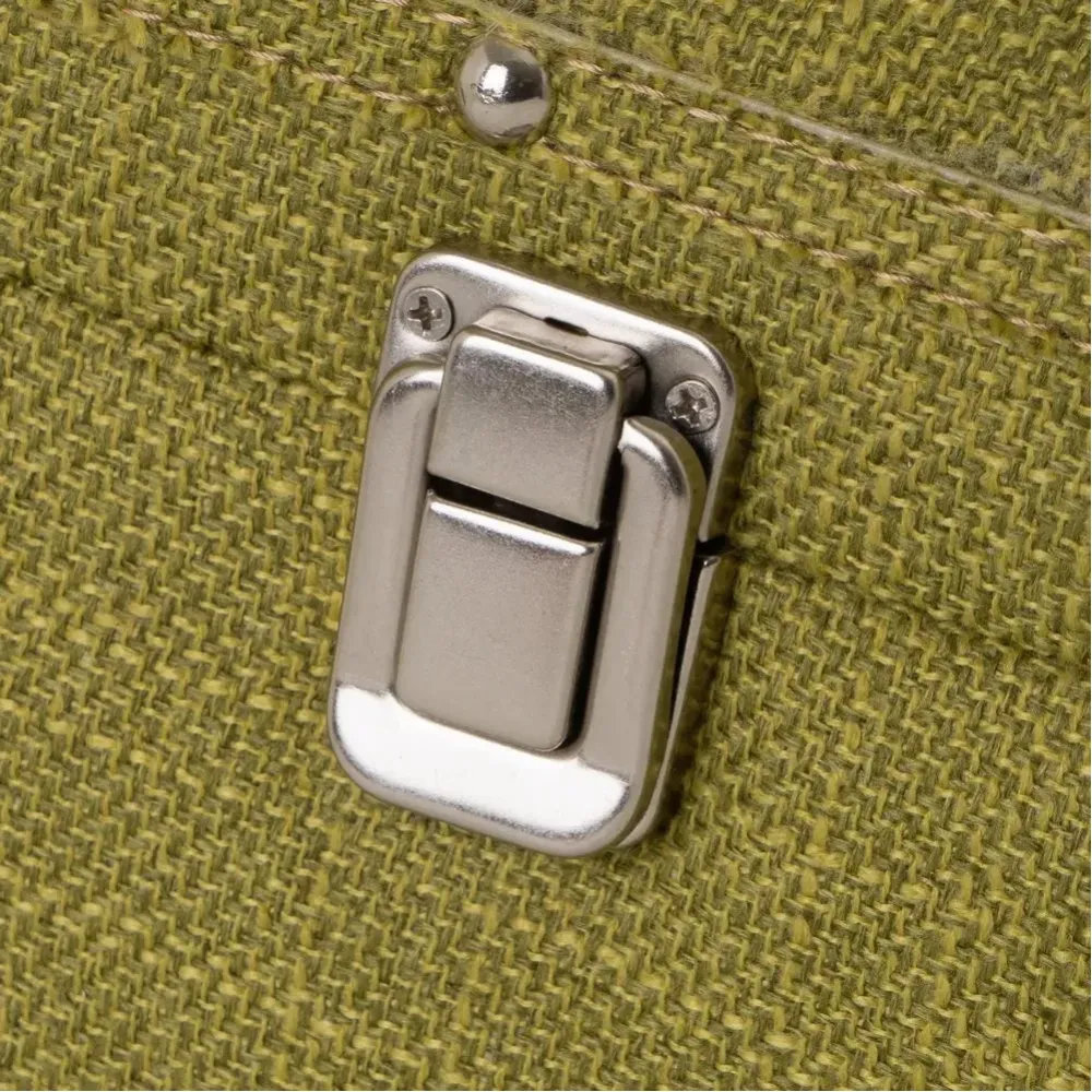Pouf Contenitore Valigia Apribile Sgabello Cassapanca Poggiapiedi Tela Verde